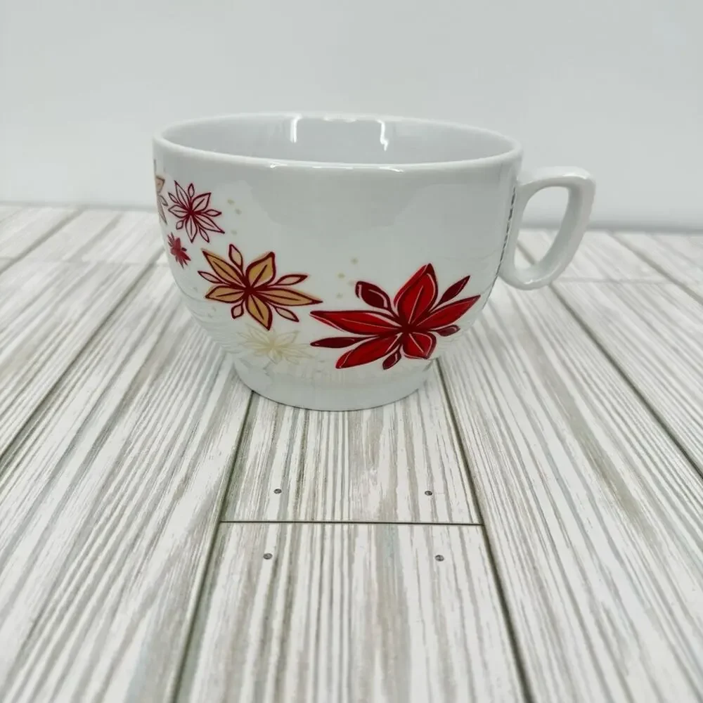 Starbucks holiday 2013 poinsettias snowflake coffee tea cup mug large 20 oz